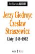 Giedroyc Jerzy, Straszewicz Czesław - Listy 1946-1962 