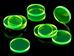Znaczniki akryl zielone fluo okrągłe 22x3mm 10szt
