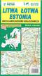 praca zbiorowa - Litwa, Łotwa, Estonia 1:800 000 mapa samoch.-kraj.