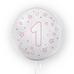 Balon 45cm Gwiazdki cyfra 1 różowy TUBAN
