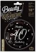 Balon foliowy, Happy 40 Birthday, czarny 45cm