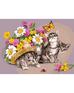 Malowanie po numerach - Kocięta w kwiatach 40x50cm