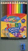 Kredki ołówkowe Colorino okrągłe Jumbo 12 kolorów + temperówka 